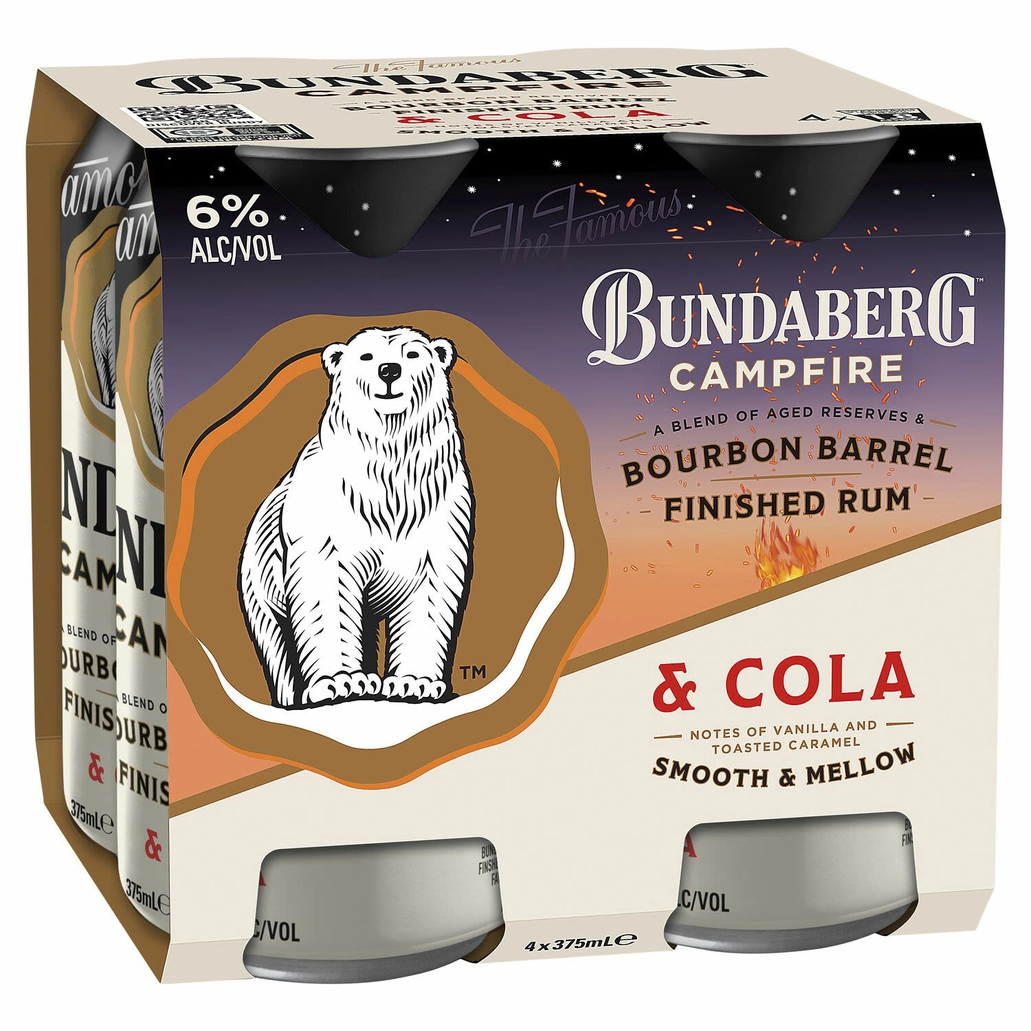 Bundaberg Campfire Rum & Cola 6% Premix Cans 375ml