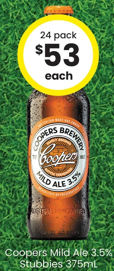 Coopers Mild Ale 3.5% Stubbies 375ml