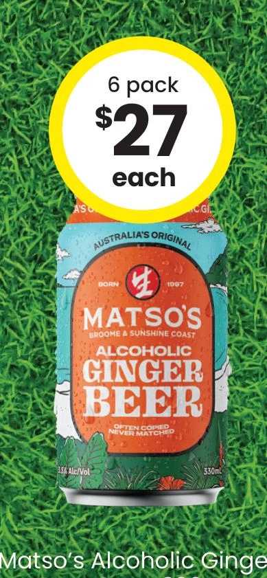 Matso’s Alcoholic Ginger Beer Cans 330ml