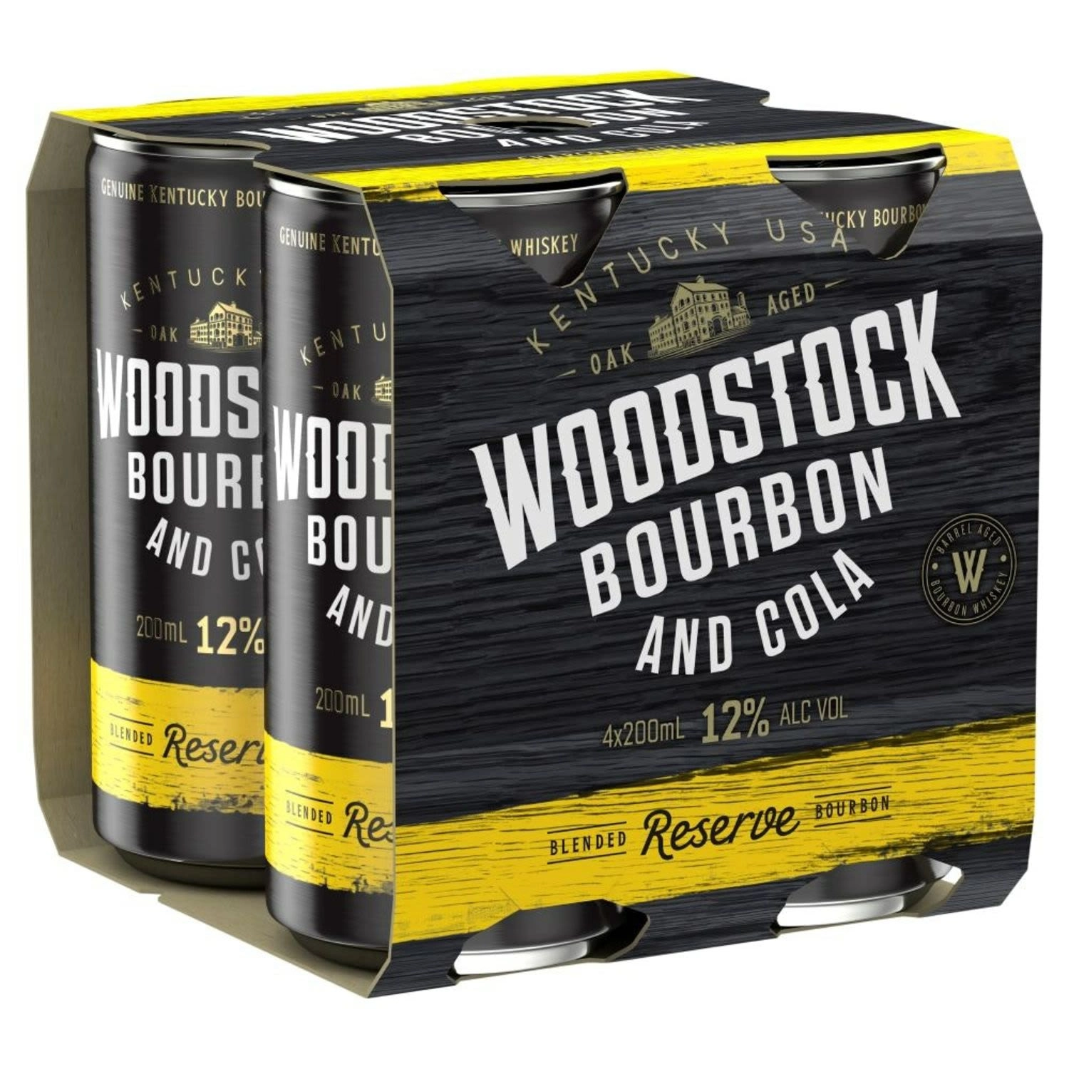 Woodstock Bourbon & Cola 12% Premix Cans 200ml