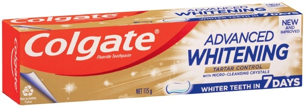 Colgate Advanced Whitening Toothpaste 115g Selected Varieties