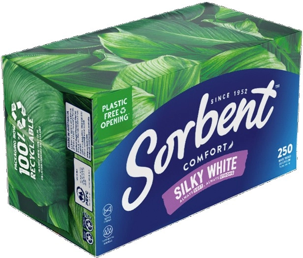 Sorbent Silky White Tissues 250 Pack