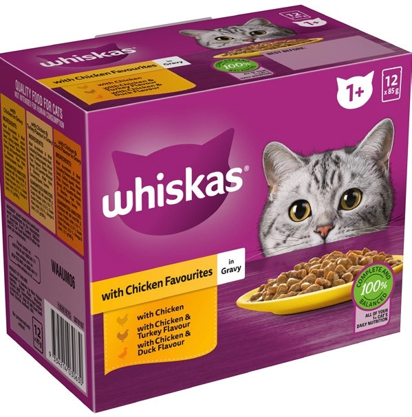 Whiskas Favourites Wet Cat Food 12x85g Selected Varieties