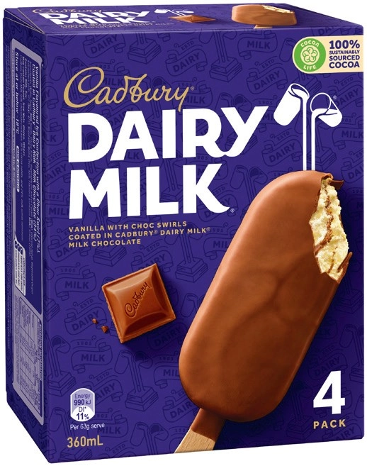 Cadbury, Nestlé or Oreo Ice Cream 4 Pack Selected Varieties