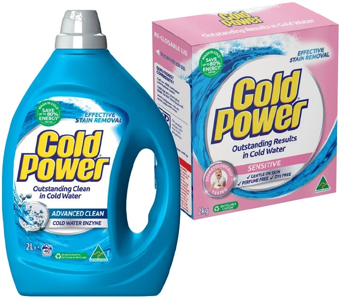 Cold Power Laundry Liquid 2 Litre or Powder 2kg Selected Varieties