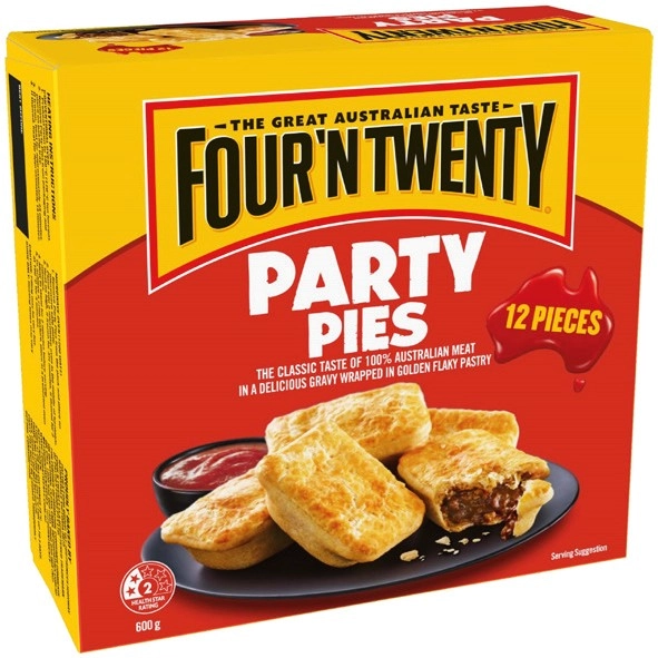 Four'N Twenty Party Pies or Sausage Rolls 12 Pack