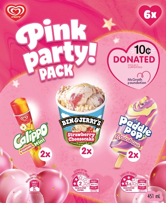 NEW Streets Pink Party Ice Cream 6 Pack