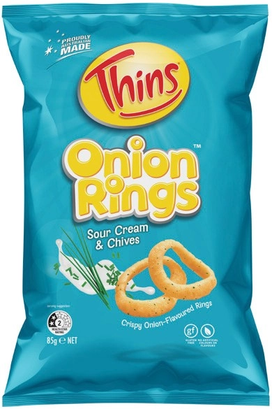 Thins Chips 150‑175g or Onion Rings 85g Selected Varieties