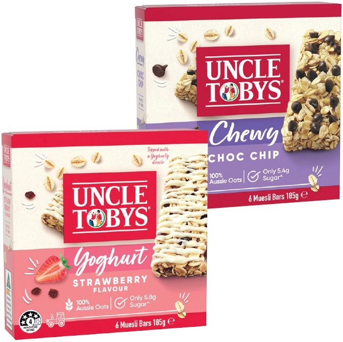 Uncle Tobys Muesli Bars 6 Pack Selected Varieties