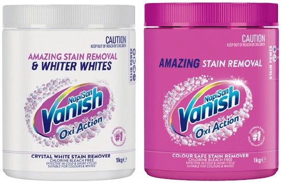 Vanish NapiSan Oxi Action Stain Remover 1kg Selected Varieties