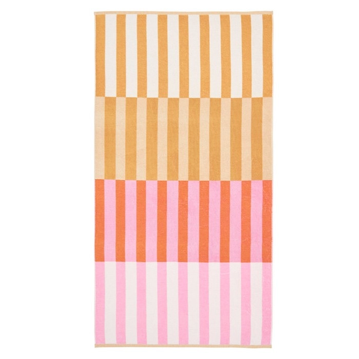 Bellini Check Terry Large Beach Towel by Pillow Talk