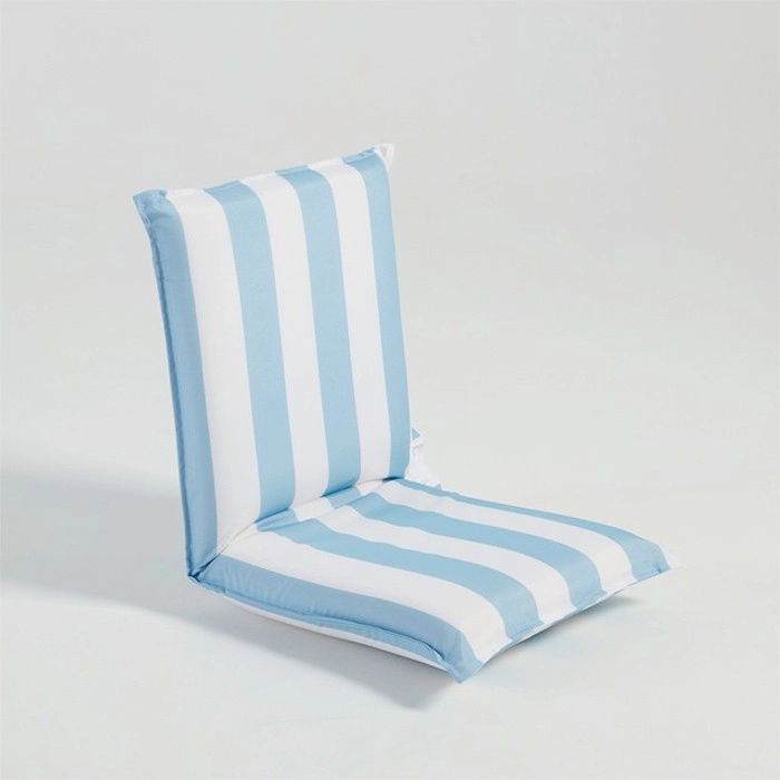 Marlowe Blue Stripe Foam Reclining Beach Lounger by Pillow Talk