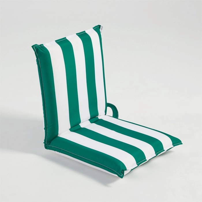 Marlowe Green Stripe Foam Reclining Beach Lounger by Pillow Talk