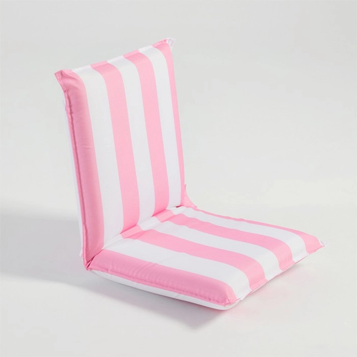 Marlowe Pink Stripe Foam Reclining Beach Lounger by Pillow Talk