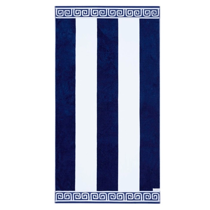 Porto Stripe Velour Jacquard Large Beach Towel by Pillow Talk