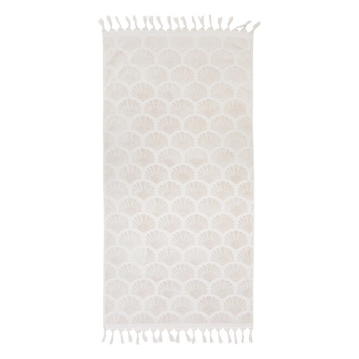 Shell Terry Tassel Beach Towel by Pillow Talk