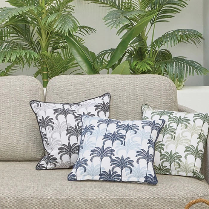 Sundays Halycon Palm Square Outdoor Cushion by Pillow Talk