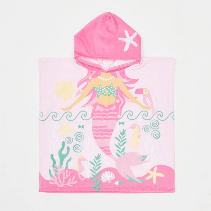 Under The Sea Mermaid Kids Hooded Beach Towel by Pillow Talk