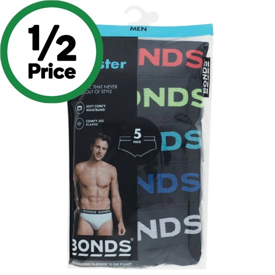 Bonds Men's Underwear Hipster Brief Assorted Pk 5