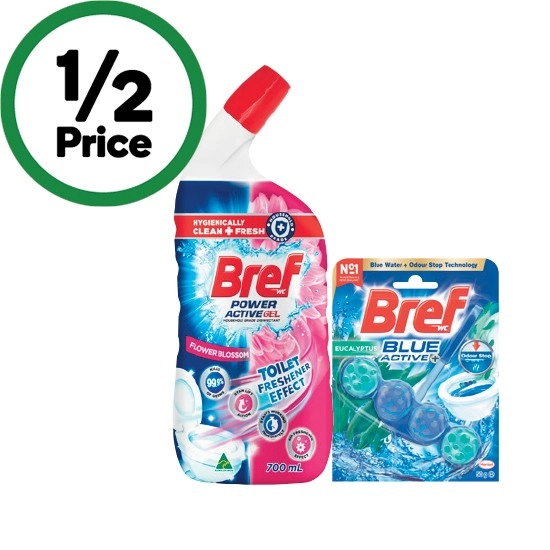 Bref Toilet Rim Block 50g or Power Active Toilet Gel 600-700ml