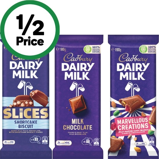 Cadbury Dairy Milk, Bubbly or Marvellous Creations 150-190g