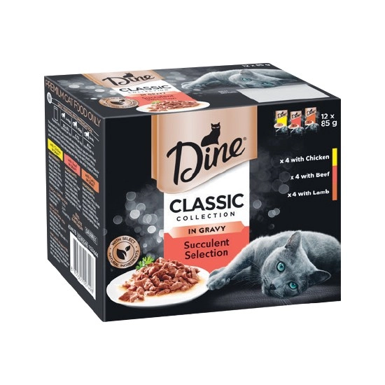 Dine Classic Wet Cat Food Pk 12 x 85g