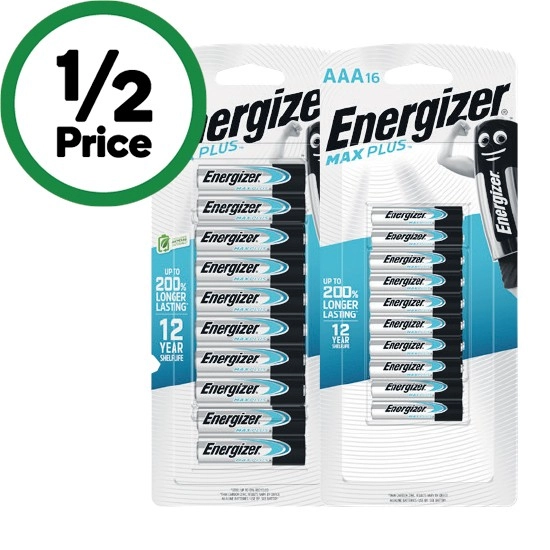 Energizer Max Plus Batteries AA or AAA Pk 16