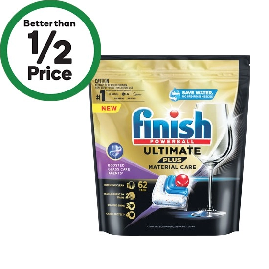 Finish Ultimate Plus Material Care Dishwasher Tablets Pk 62