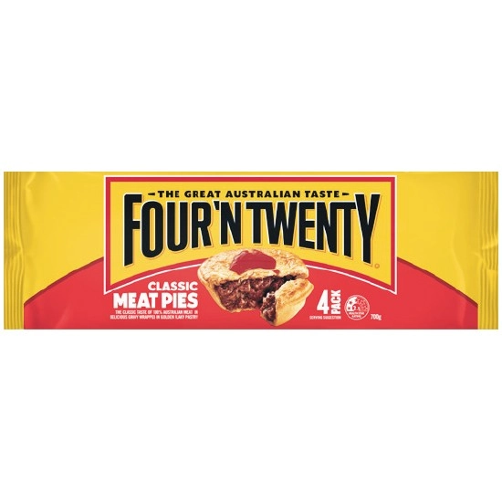 Four'N Twenty Traditional Pies 700g Pk 4 – From the Freezer