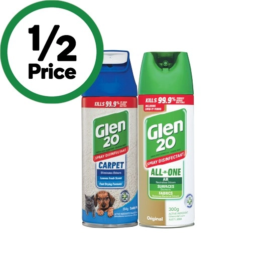 Glen 20 All-In-One Disinfectant Spray 300g or Carpet Disinfectant Spray 354g