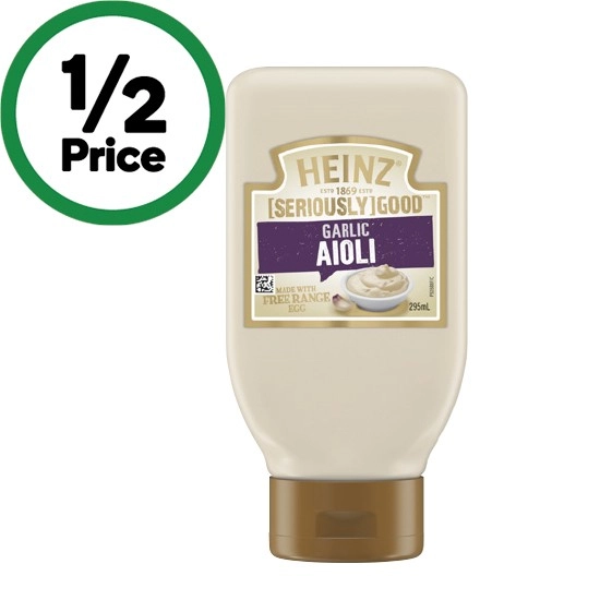 Heinz Seriously Good Mayonnaise or Aioli 295ml