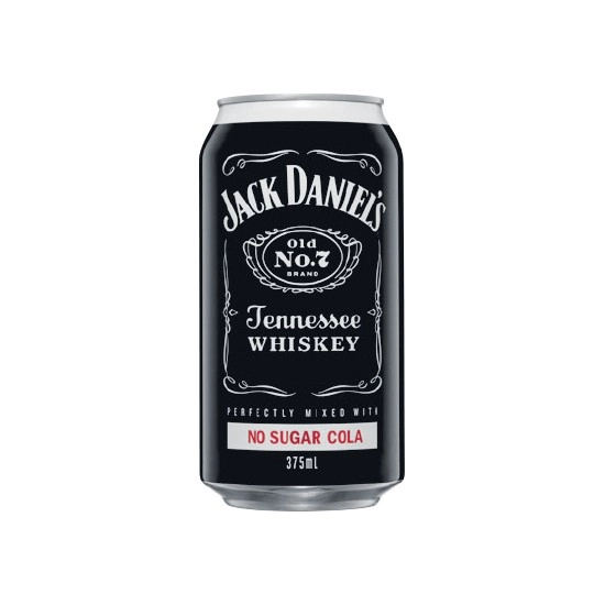 Jack Daniel’s Whiskey & No Sugar Cola Cans 4x375ml