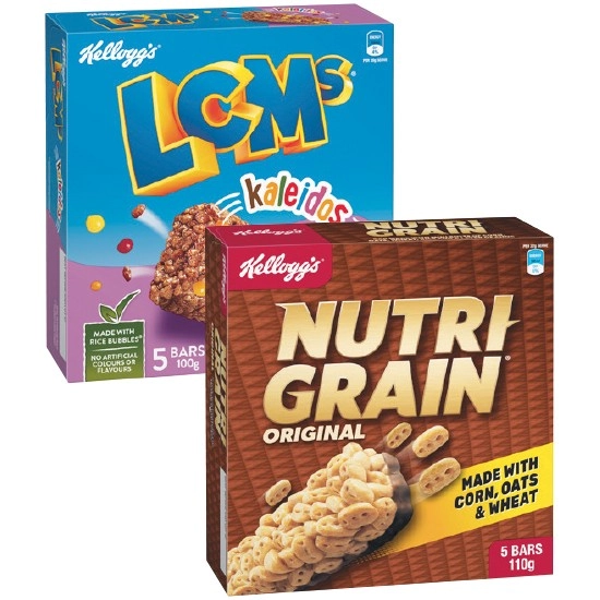 Kellogg's LCMs or Nutri-Grain Bars 100-110g Pk 5