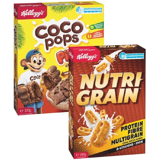 Kellogg's Nutri-Grain 290g or Kellogg's Coco Pops Pillows 310g