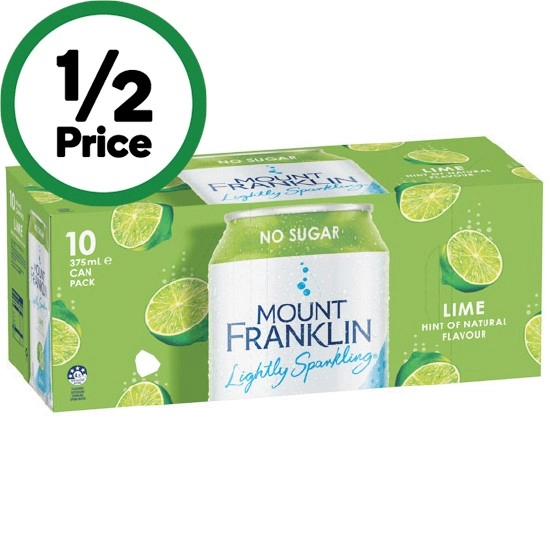 Mount Franklin Lightly Sparkling Water 10 x 375ml