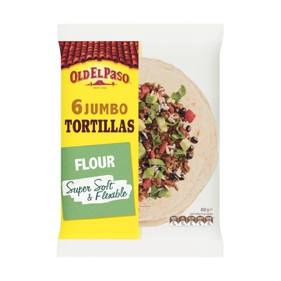 Old El Paso Burrito Tortilla Jumbo Wraps 450g Pk 6