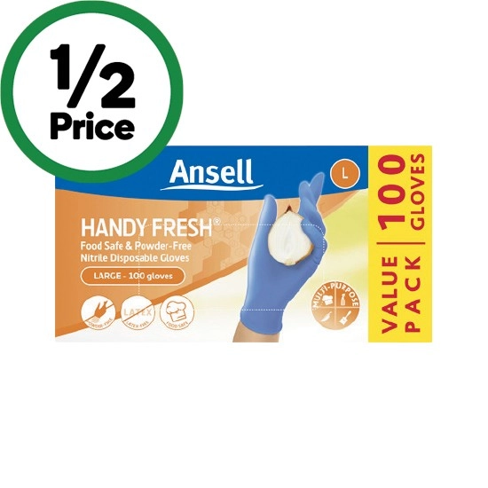 Vileda Ansell Handy Fresh Nitrile Disposable Gloves Pk 100