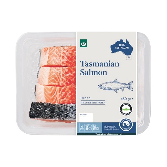 Woolworths Australian Salmon Portions Skin On 460g