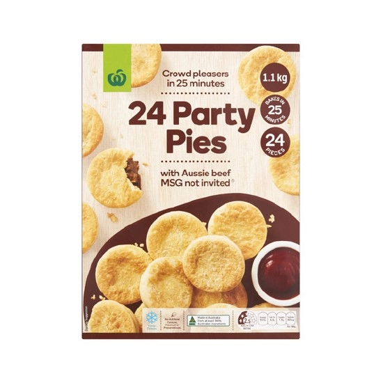 Woolworths Party Sausage Rolls 900g or Party Pies 1.1 kg – From the Freezer