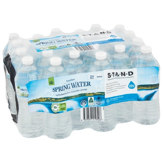 Woolworths Spring Water Bottles 24 x 600ml