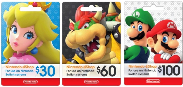 20% OFF on $30, $60 and $100 Nintendo eShop Gift Cards