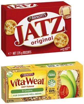 Arnott's Jatz Crackers 225g or Vita-Weat Crispbread 250g