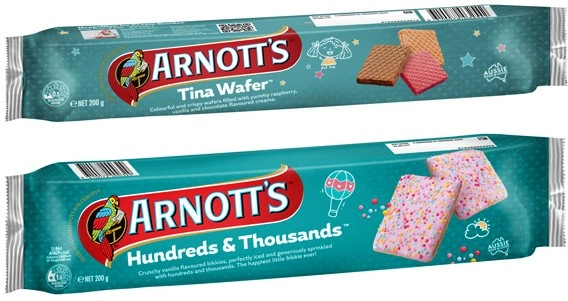 Arnott's Tina Wafer or Hundreds & Thousands Biscuits 200g