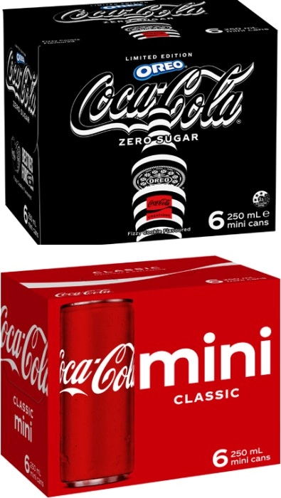 Coca-Cola, Fanta or Sprite Mini Cans 6x250mL