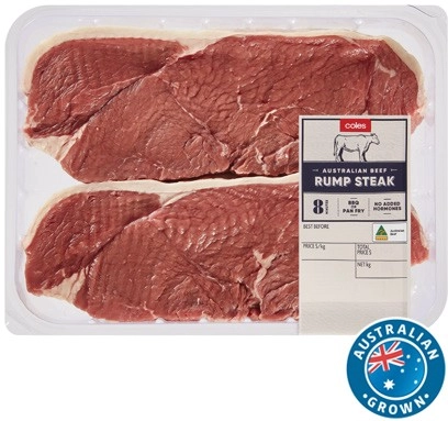 Coles Australian No Added Hormones Beef Rump Steak