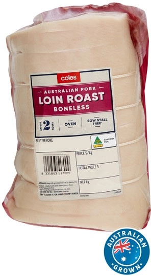 Coles Australian Pork Loin Roast Boneless