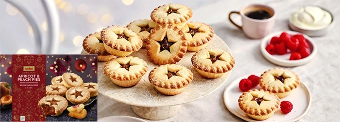 Coles Christmas Apricot & Peach Pies 6 Pack 360g