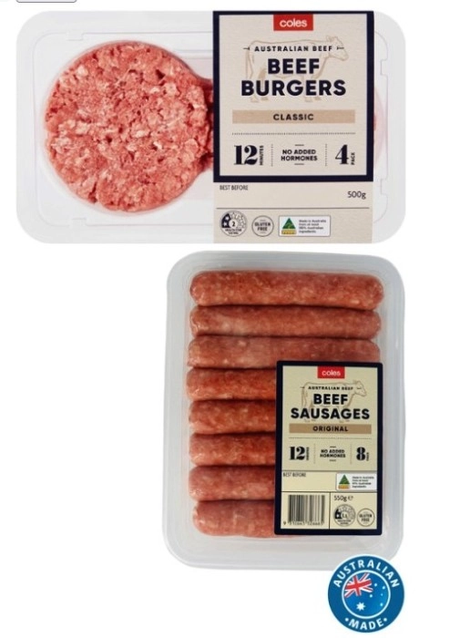 Coles Classic Burgers or Sausages 400g-550g