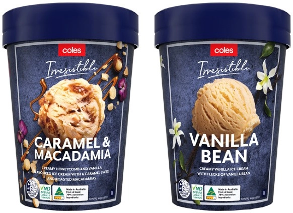 Coles Irresistible Ice Cream 1 Litre