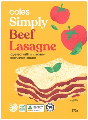 Coles Simply Beef Lasagne 375g